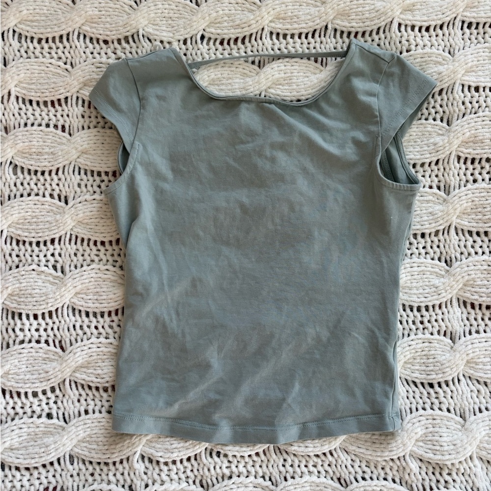 Garage Gray/Light Green Open Back Top